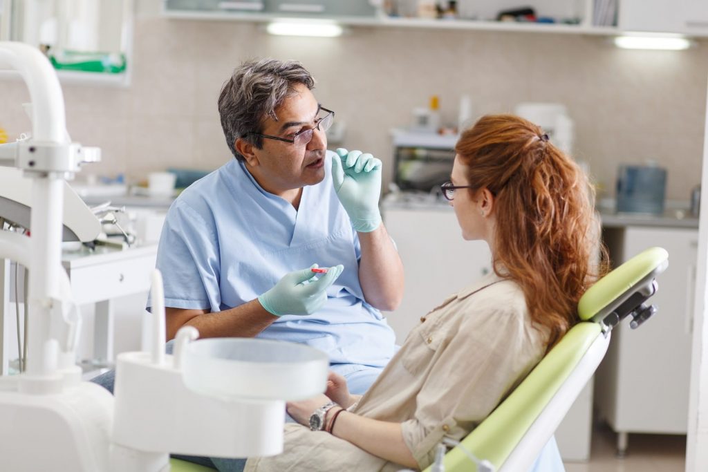 Doctor examining a patient